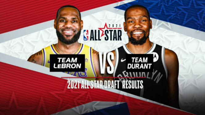 Tim LeBron vs Tim Durant di NBA All Star.