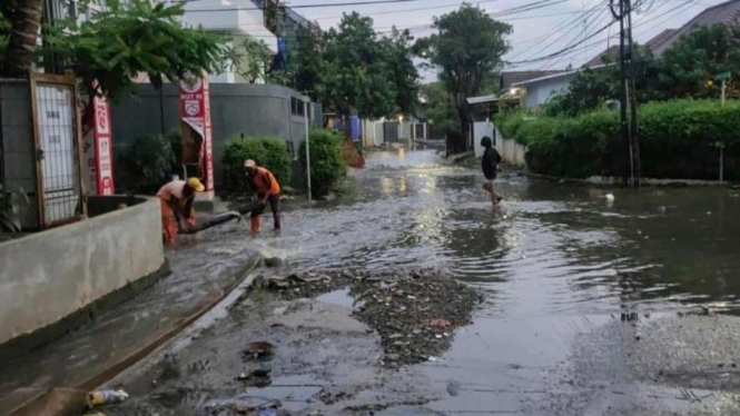 Banjir di Mampang Jakarta Selatan.