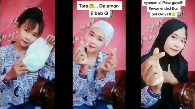 Wanita pakai jilbab untuk dalaman hijab.