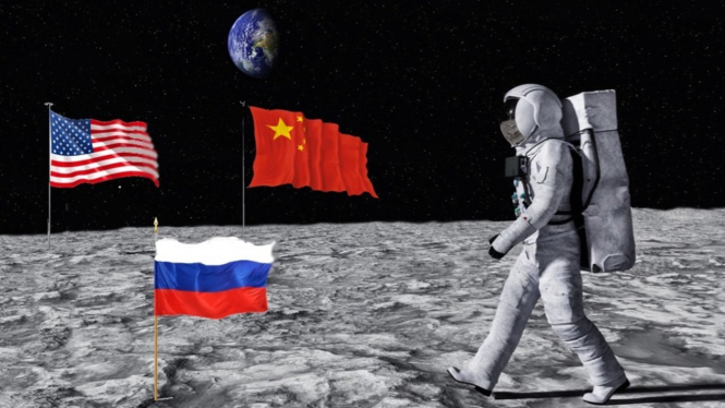 Rusia dan China vs AS di Bulan.