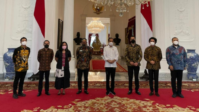 Para pelaku industri film Indonesia mengunjung Presiden Jokowi di Istana Negara.
