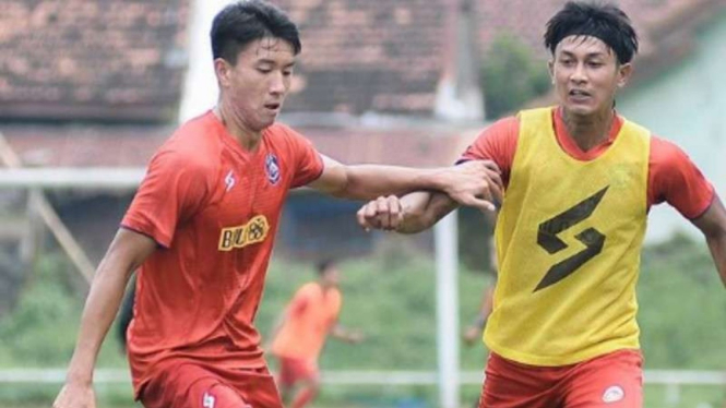 Latihan Arema FC jelang Piala Menpora 2021.