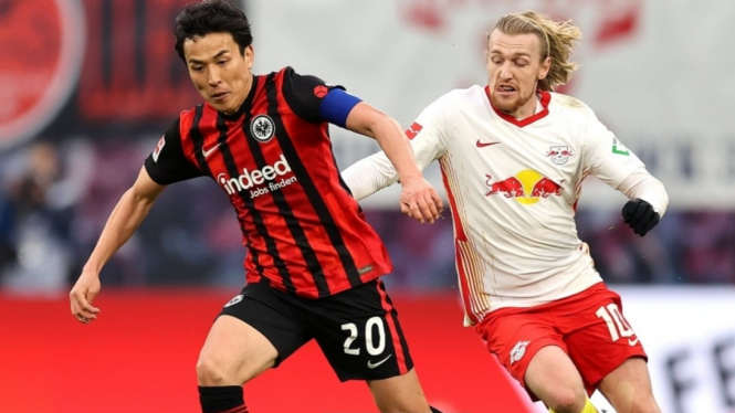 Duel RB Leipzig vs Eintracht Frankfurt di ajang Bundesliga 2020/21.