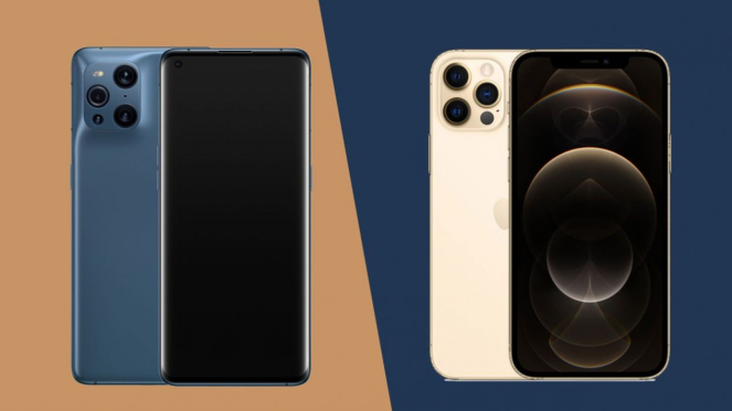 Oppo Find X3 Pro and iPhone 12 Pro.