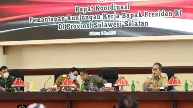 Wali Kota Makassar Ramdhan Pomanto memaparkan persiapan kunjungan Presiden 