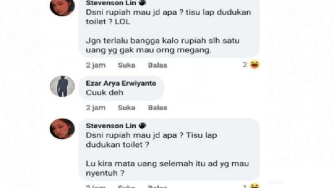 Unggahan facebook menghina rupiah