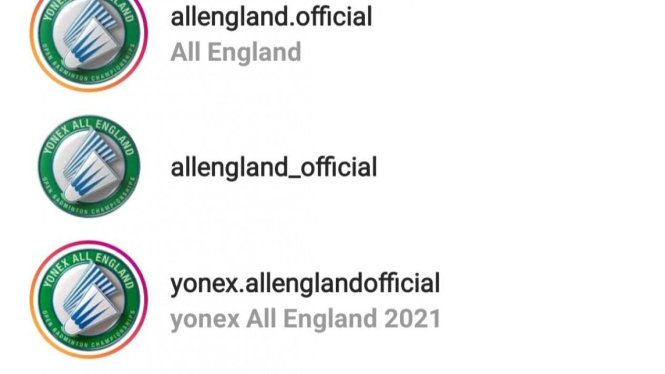 Tak ada akun instagram resmi All England