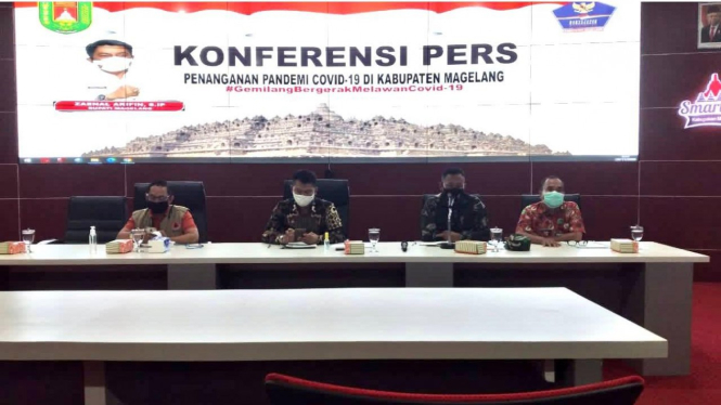 Konferensi Pers Penanganan Covid-19 di Kabupaten Magelang diselenggarakan rutin setiap dua minggu sekali.
