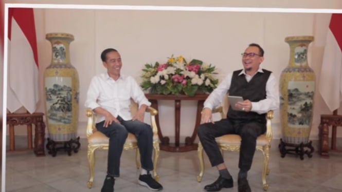 Jokowi dan Cak Lontong (Foto/YouTube/PresidenJokoWidodo)