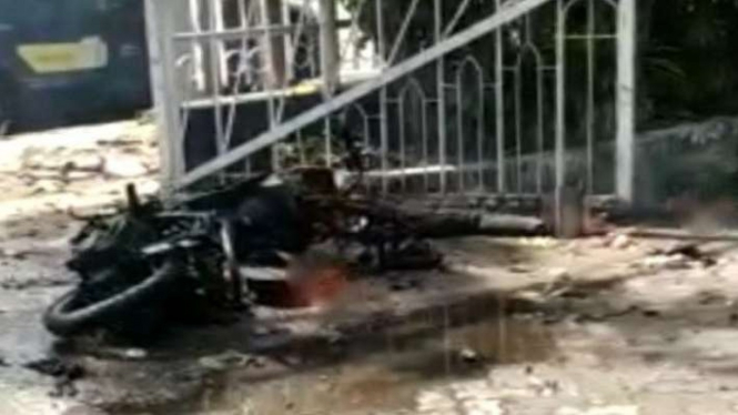 Situasi pasca bom bunuh diri di depam Gereja Katedral, Makassar