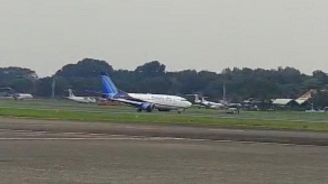 Pesawat Trigana Air tergelincir di Bandara Halim Perdanakusuma
