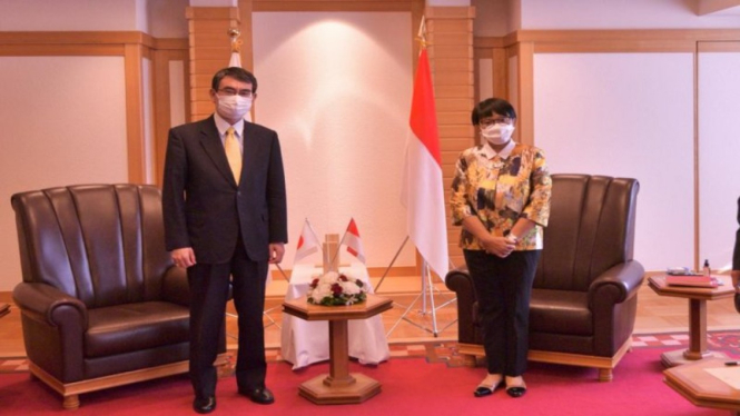  Menlu RI Retno Marsudi bertemu Menteri Urusan Pemerintahan Jepang, Taro Kono