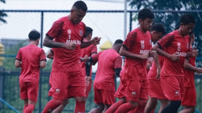 Latihan Madura United di Piala Menpora 2021.