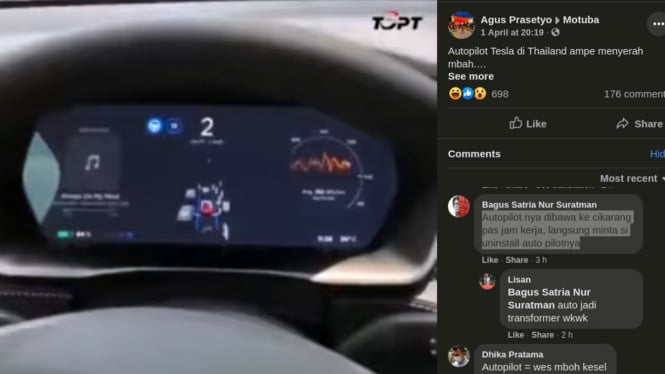 Sistem Autopilot mobil Tesla menyerah saat terjebak macet.