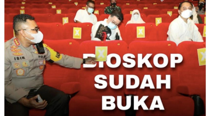 Foto : Kapolrestabes Surabaya Kombes Pol Isir Cek Salah satu Gedung Bioskop