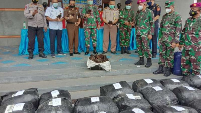 Barang bukti 1 ton vanili yang diselundupkan oleh 4 WNA Papua Nugini