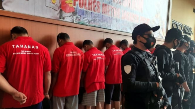 Polres Metro Jakarta Pusat menangkap puluhan preman bekingi mafia tanah