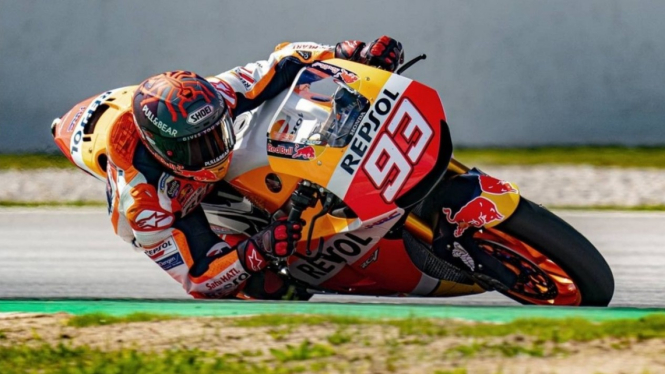 Pembalap Repsol Honda, Marc Marquez. 