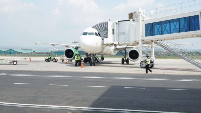 Suasana Bandara Ahmad Yani Semarang, Jateng.