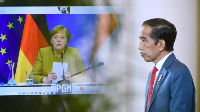 Pertemuan bilateral Presiden Joko Widodo dengan Kanselir Jerman Angela Merkel