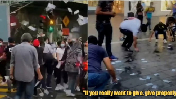 Youtuber Malaysia buang-buang duit di jalanan. 