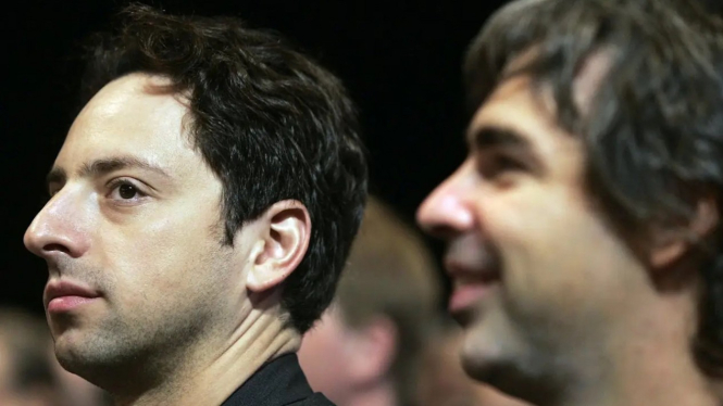 Duo Pendiri Google, Larry Page dan Sergey Brin.