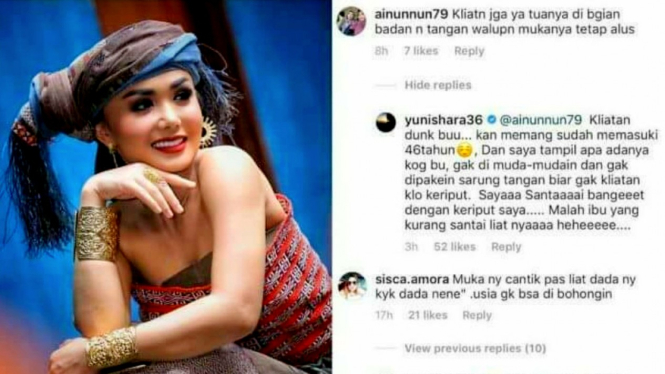 Yuni Shara membalas komentar body shaming di media sosialnya
