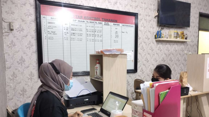 Pemeriksaan PSK di Satreskrim Polres Serang Kota.