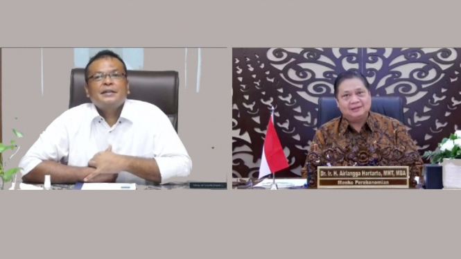 Kepala LAN, Adi Suryanto dan Menko Perekonomian, Airlangga Hartarto.