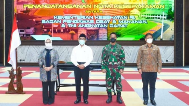 MoU KSAD Jenderal Andika Perkasa dengan BPOM dan Menkes soal Vaksin Nusantara