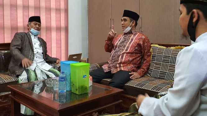 Wakil Ketua MPR Ahmad Muzani saat silaturahmi dengan para ulama di Jakarta Barat