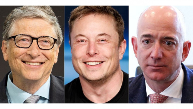 Bill Gates, Elon Musk, dan Jeff Bezos.