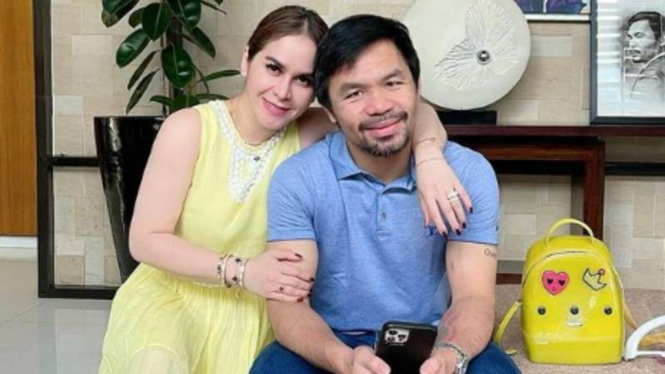 Manny Pacquiao dan istrinya Jinkee Jamora.