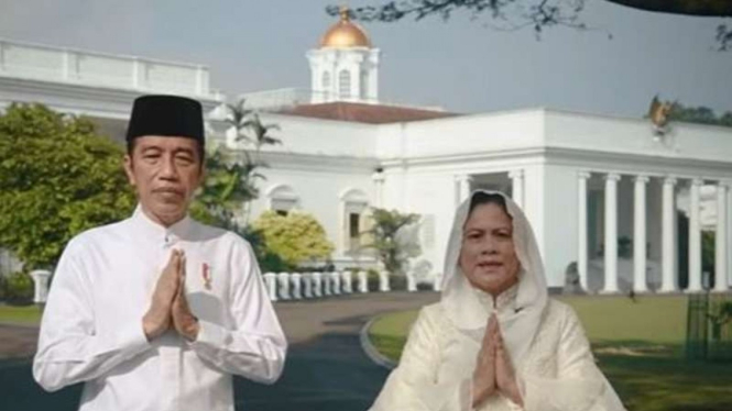 Presiden Jokowi dan Iriana Jokowi ucapkan selamat Idul Fitri