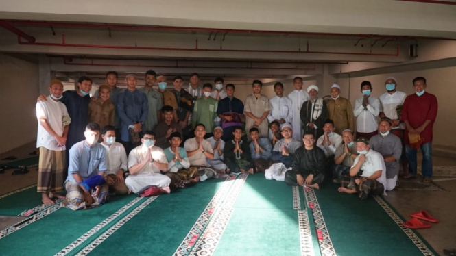 Timnas Indonesia merayaka  Idul Fitri di Jakarta