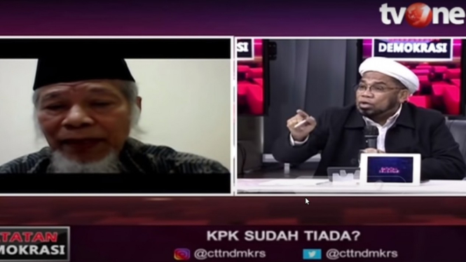 Debat eks Penasihat KPK dengan Ali Ngabalin di program Catatan Demokrasi tvOne