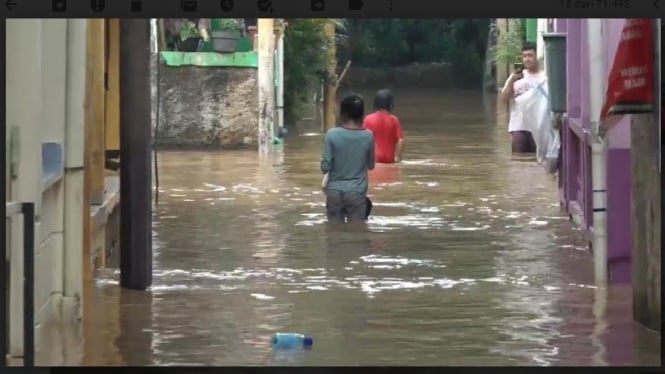 Kondisi banjir di Pondok Pinang, Jakarta Selatan