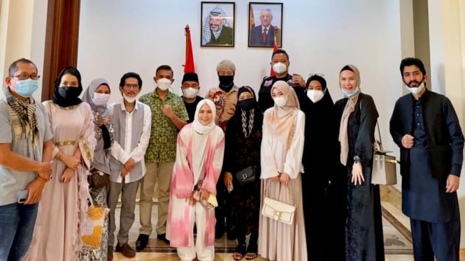 Sejumlah insan seni kunjungi Kedutaan Besar Palestina di Jakarta