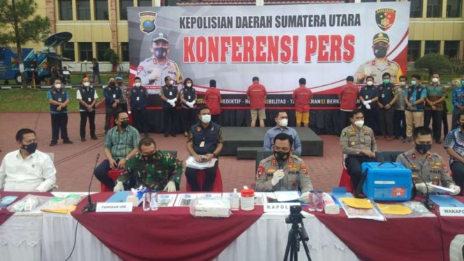 Polisi merilis kasus penjualan vaksin ilegal di Sumatera Utara