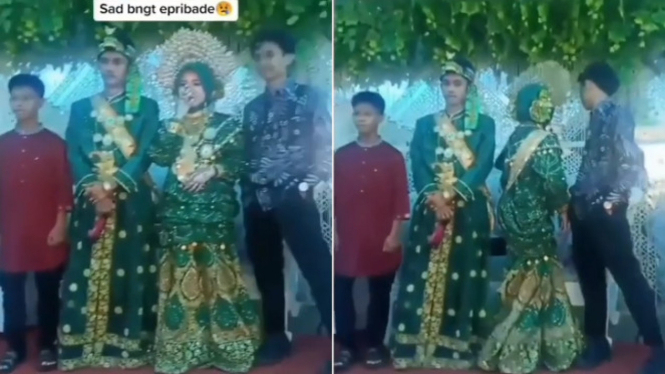 Viral foto pengantin bareng mantan (Instagram/makassar_iinfo)