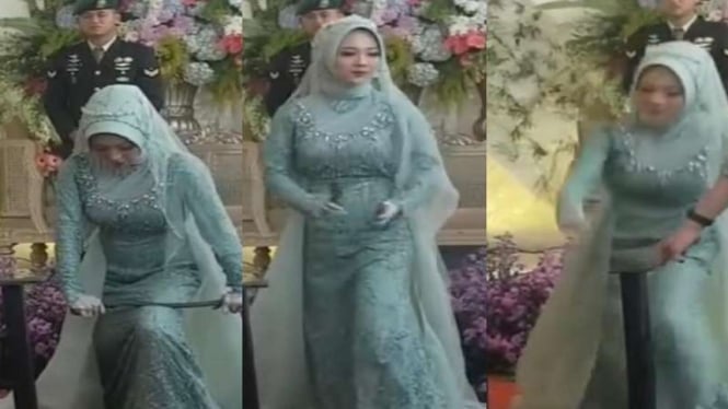 Aksi pengantin perempuan patahkan besi