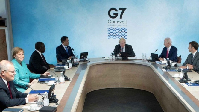 Para pemimpin negara-negara kaya Kelompok Tujuh (G7).