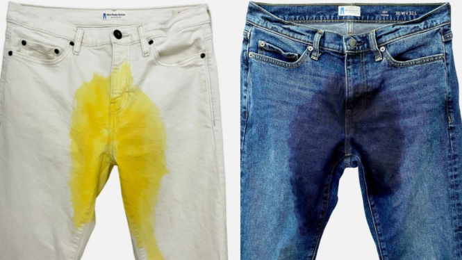Celana jeans basah.