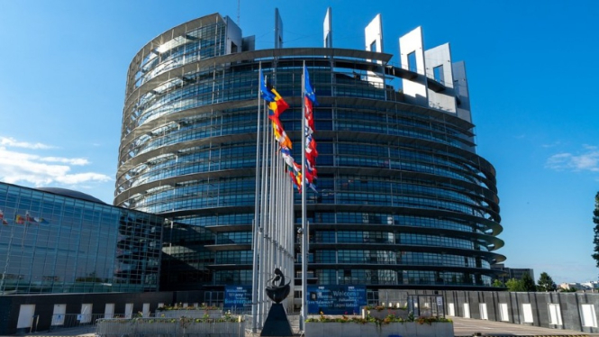Kantor Pusat Uni Eropa di Brussel, Belgia.