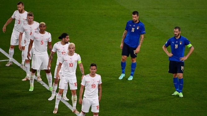 Pertandingan antara Italia melawan Swiss di EURO 2020