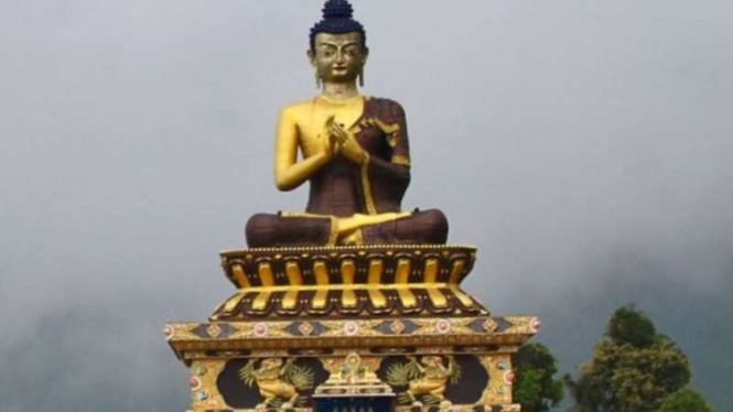 Biara Buddha di negara bagian Sikkem, India
