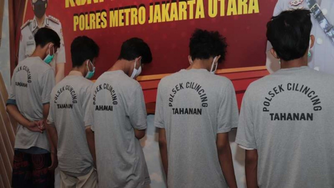 Lima pelaku pengeroyokan terhadap sopir truk di Jakarta Utara