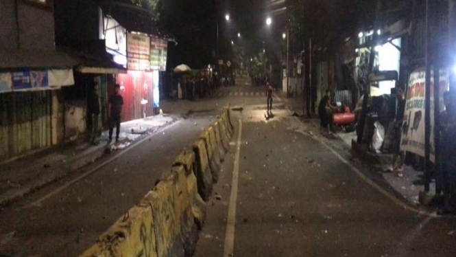 Lokasi tawuran warga di Jalan Kramat Sentiong