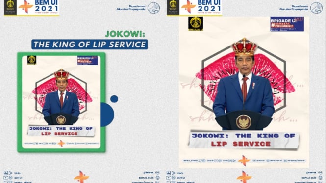 Meme Jokowi The King Of Lip Service (Twitter/BEMUI_Official)
