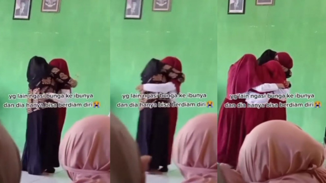 Viral anak sedih tidak bisa memeluk ibu kandungnya (Instagram/makassar_iinfo)